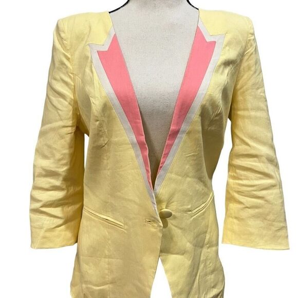 Vero Moda Classic Sasha 3/4 sleeve crop ColorBlock blazer jacket size small - Picture 2 of 7